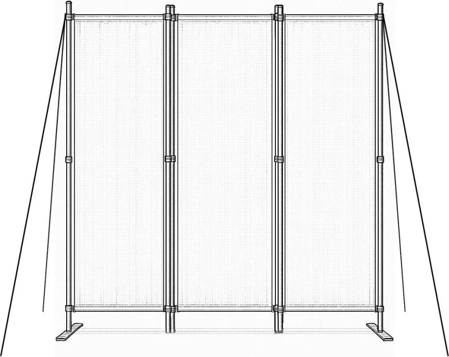 Parawan ogrodowy składany AW-022, 167x164 cm, 3-panelowy, kolor beżowy