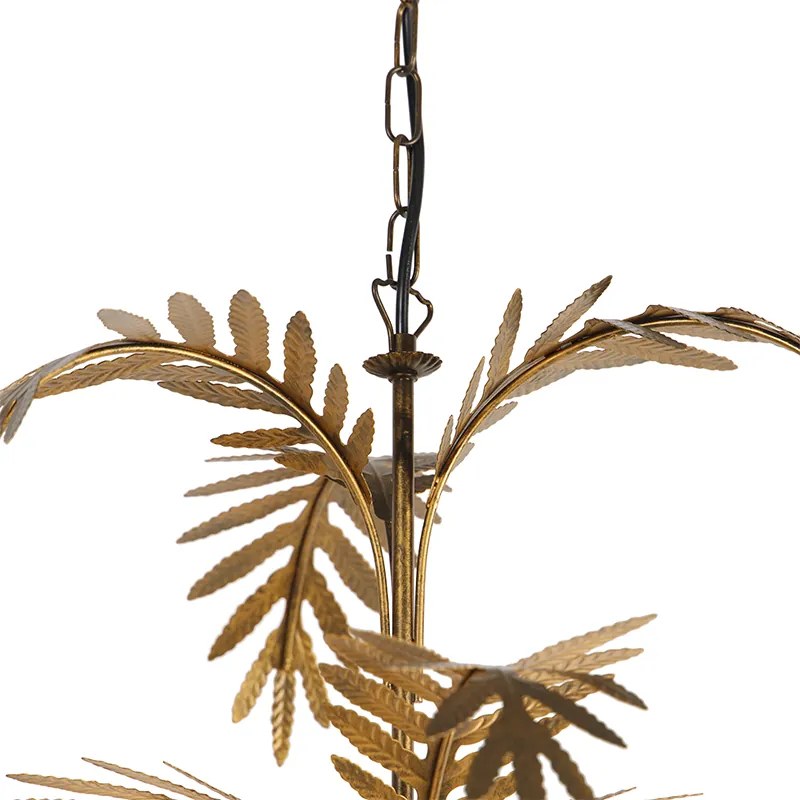 Kinkiet / Lampa scienna vintage złoty 5-świateł - Botanica Rustykalny / Vintage Oswietlenie wewnetrzne