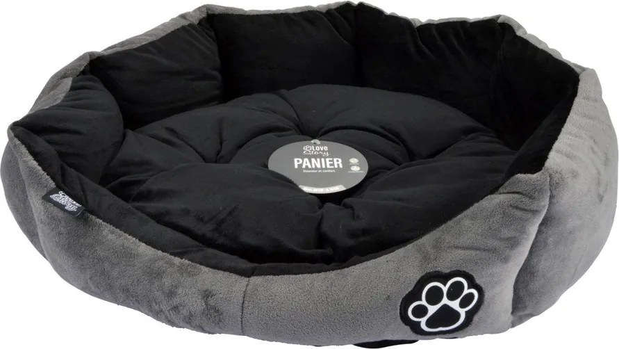 Szare zamszowe legowisko dla psów ø 50 cm Flakes – Love Story
