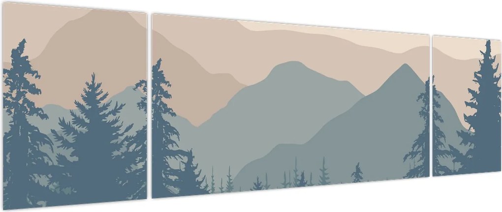 Obraz - Góry Turkusowe N⁰2 (170x50 cm)