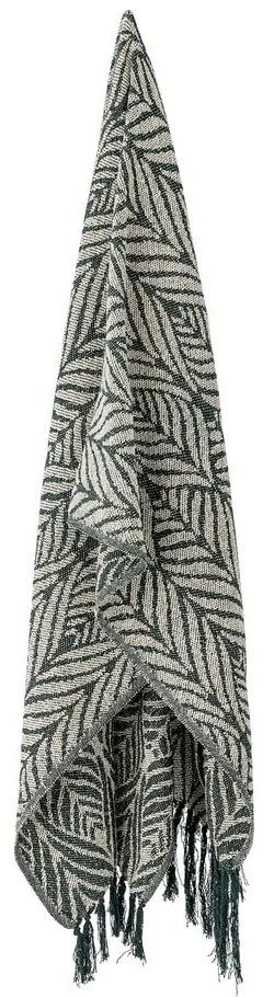 Zielono-beżowy koc z bawełny z recyklingu 130x160 cm Ugento – Bloomingville