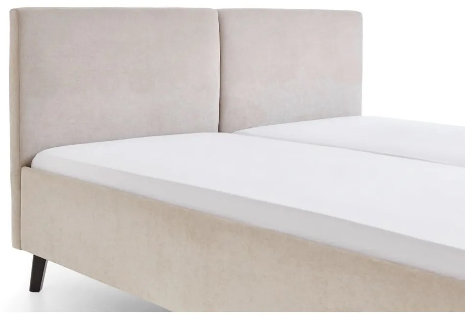 Beżowe tapicerowane łóżko dwuosobowe ze stelażem 160x200 cm Piano – Meise Möbel
