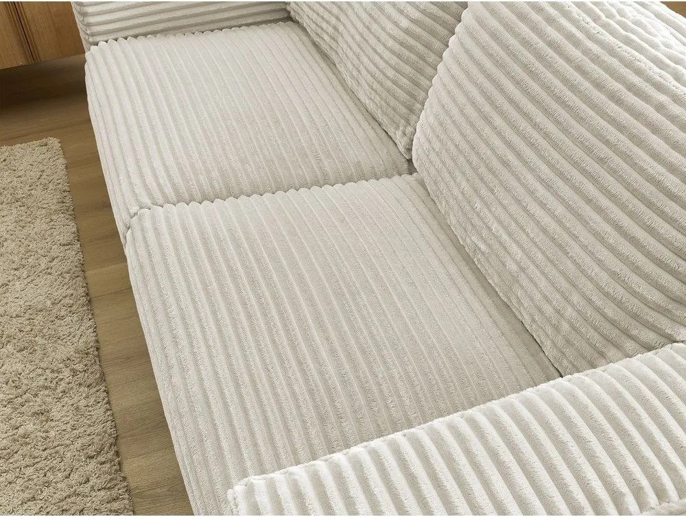 Beżowa sztruksowa rozkładana sofa do spania 240 cm Hugo – Bobochic Paris