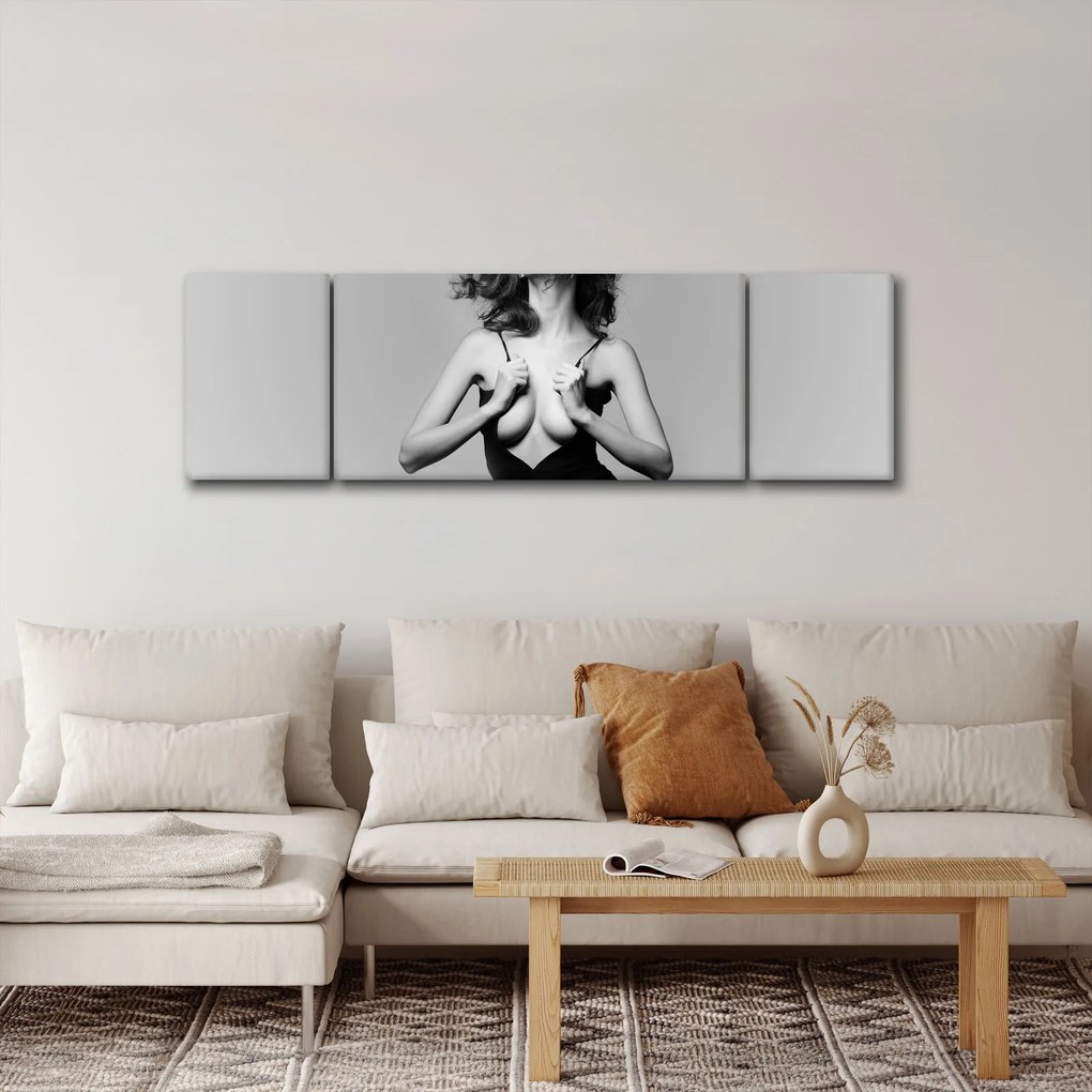 Obraz kobiety w czarnej sukience (170x50 cm)