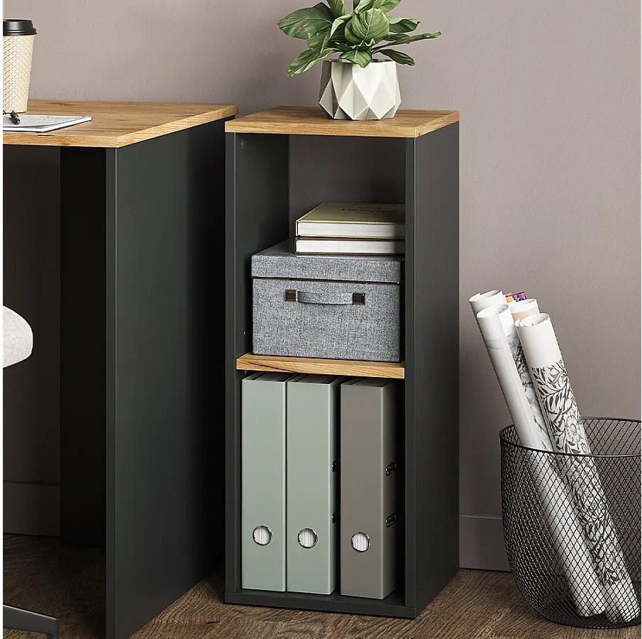 Półka na książki antracyt/złoty dąb 30x30x74 tomy