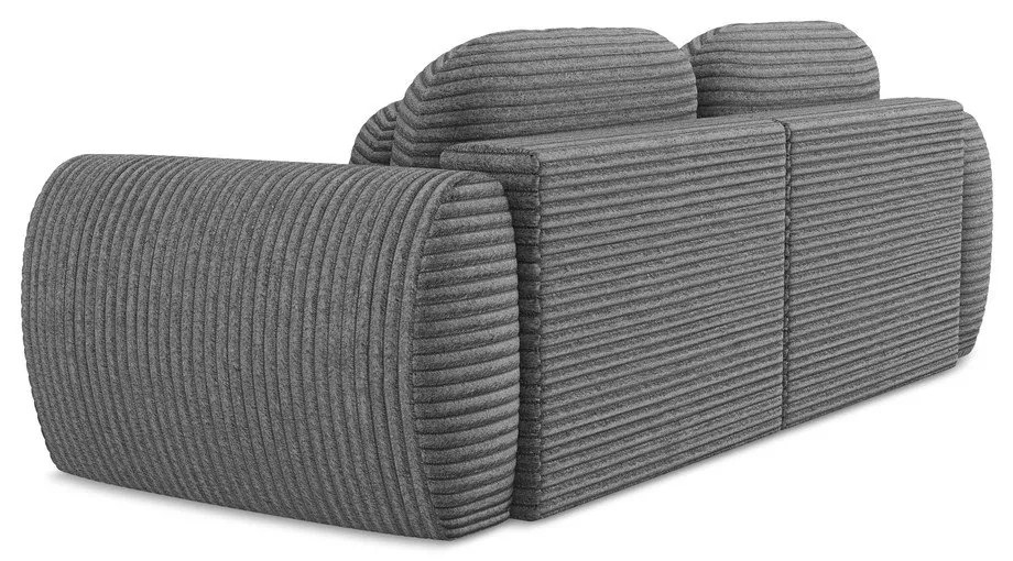 Ciemnoszara sztruksowa rozkładana sofa ze schowkiem 266 cm Kini – Makamii