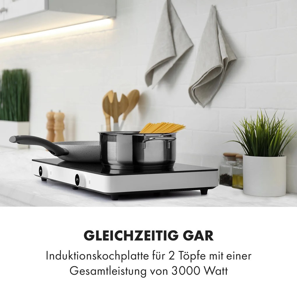 Klarstein Futurechef 3000W Kuchenka Indukcyjna 2 Strefy Gotowania Czarny