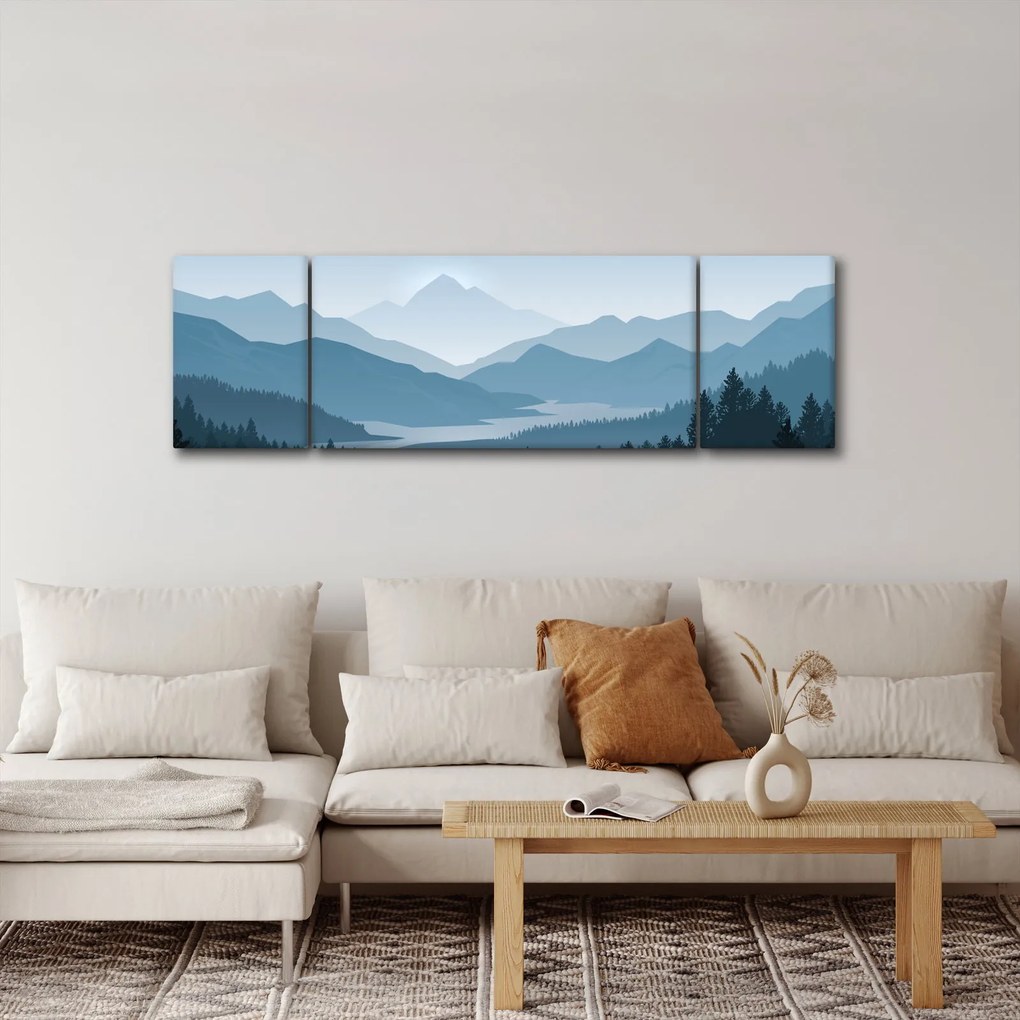 Obraz - Góry oczami grafika (170x50 cm)