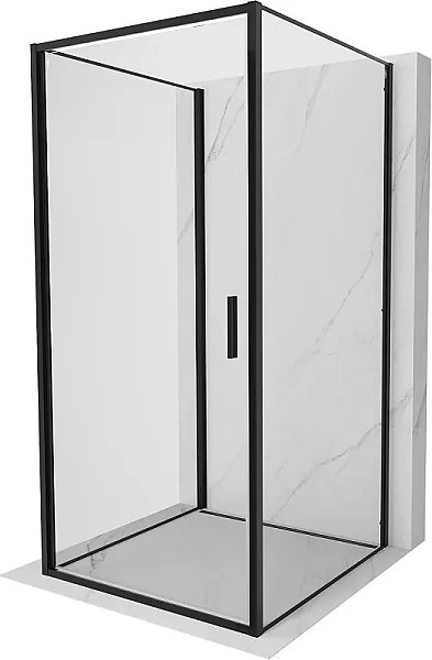 Mexen Exo-3S kabina prysznicowa 3-ścienna uchylna 95 x 95 cm, transparent, czarna - 817-095-095-70-00-3S