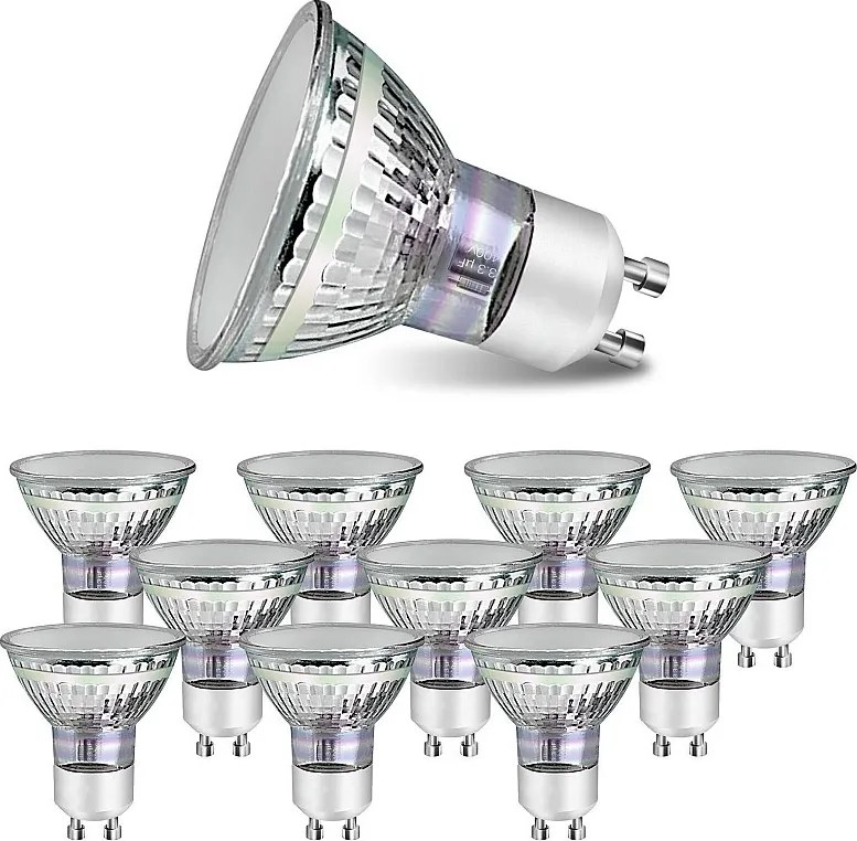 NETTLIFE Opakowanie 10 sztuk żarówek halogenowych LED GU10 o ciepłym białym świetle 4W 40W, lampa energooszczędna 3000K, reflektor punktowy 110°