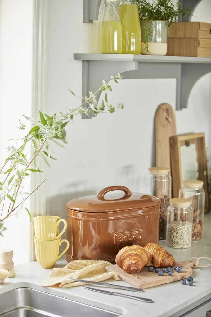 Żółty ceramiczny kubek z rowkami MYNTE LEMONADE