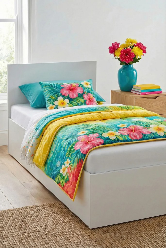 Białe Pojedyncze Łóżko Z Pojemnikiem 90X200 K3-H60