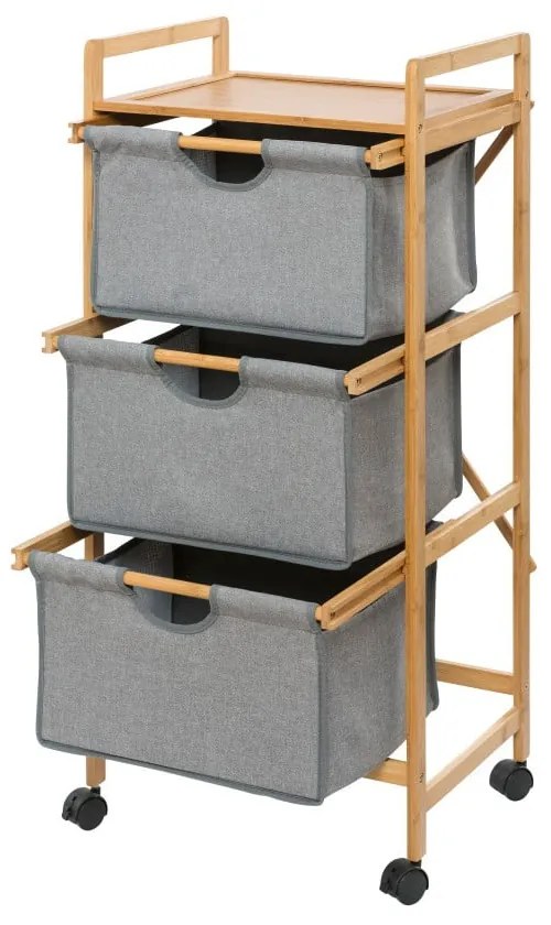 Szaro-brązowy bambusowy regał łazienkowy 44x96 cm Bahari – Wenko