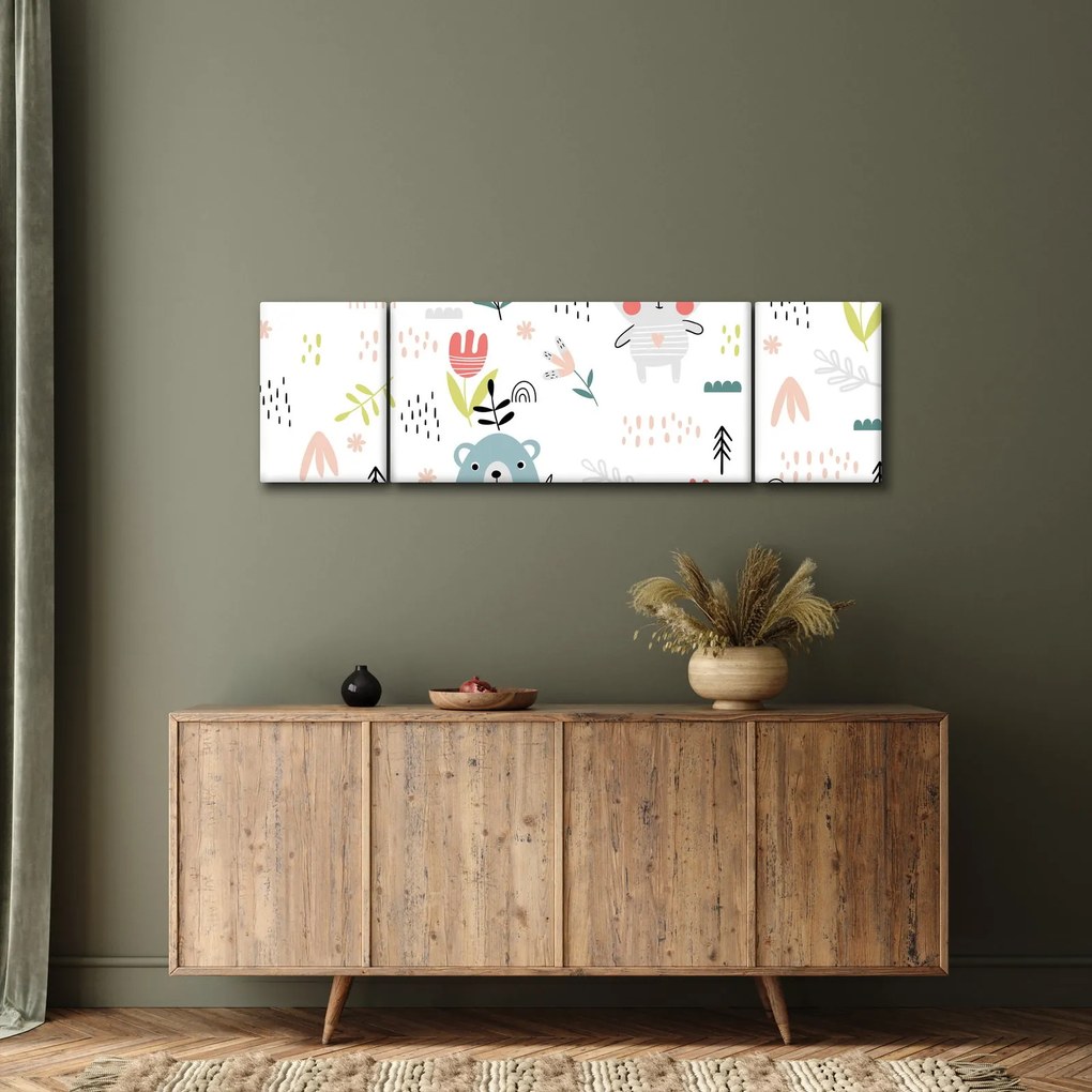 Obraz - Zwierzęta na łące (170x50 cm)