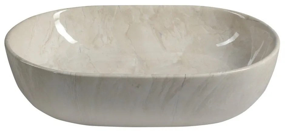 Beżowa ceramiczna umywalka 59x42 cm Dalma – Sapho