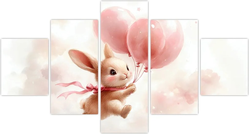 Obraz - Królik z balonami (125x70 cm)