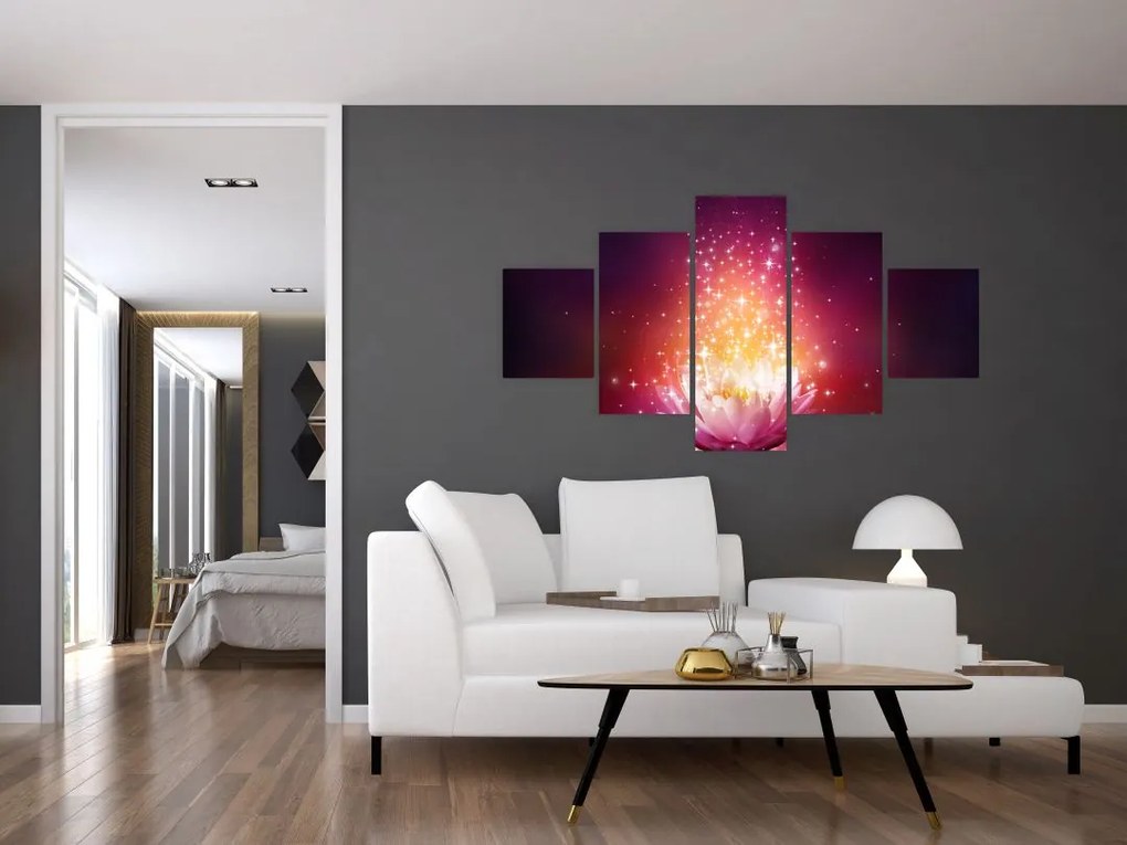 Obraz kwiatu lotosu (125x70 cm)