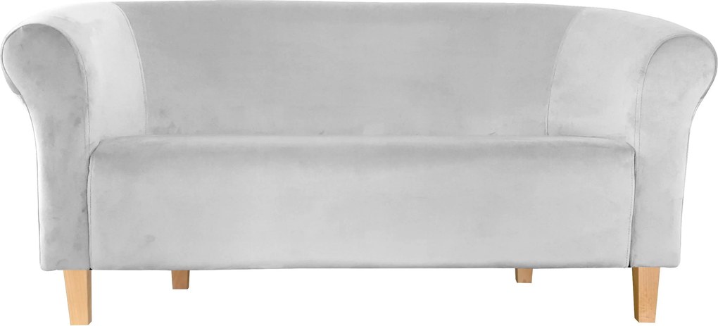 Sofa Milo tkanina Welur wygodna sofa tapicerowana do salonu i poczekalni : Kolor nogi - Drewno, Kolor tkaniny - VELVET - MG39, Typ tkaniny - Velvet, Wysokość nogi - 15 cm