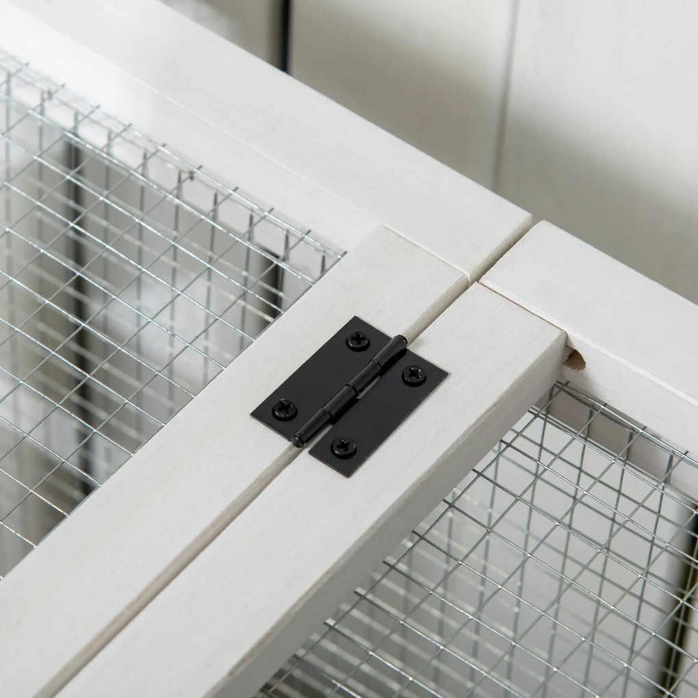 Domek dla małych zwierząt PawHut dla królików miniaturowych, świnek morskich, z kołami, 108 x 58 x 73,5 cm, szary