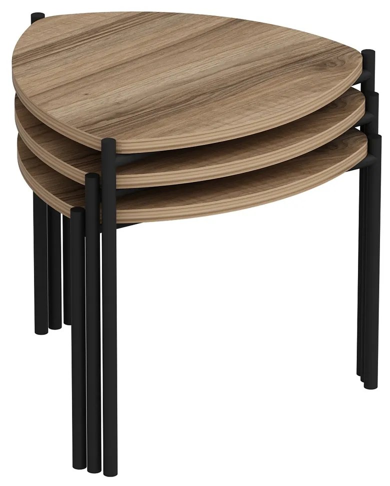 Stolik kawowy Lenny Walnut, 3 szt.