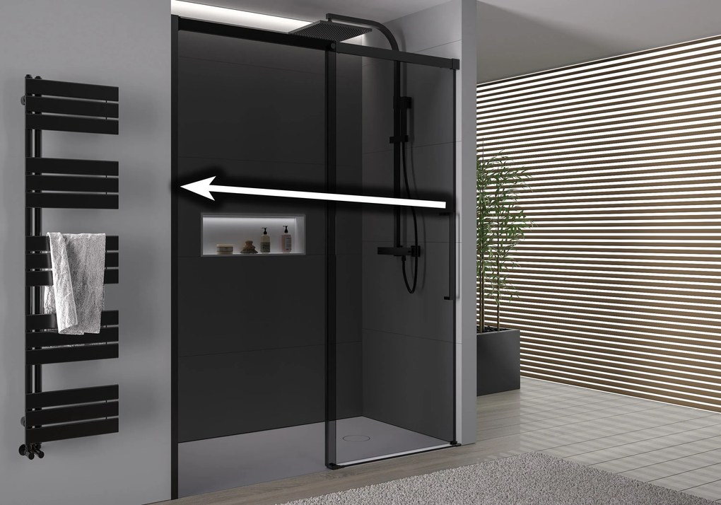 Drzwi prysznicowe przesuwne Soft-Close ze ścianką DX906 FLEX