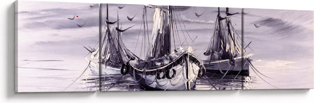 Obraz - Port, obraz olejny (170x50 cm)