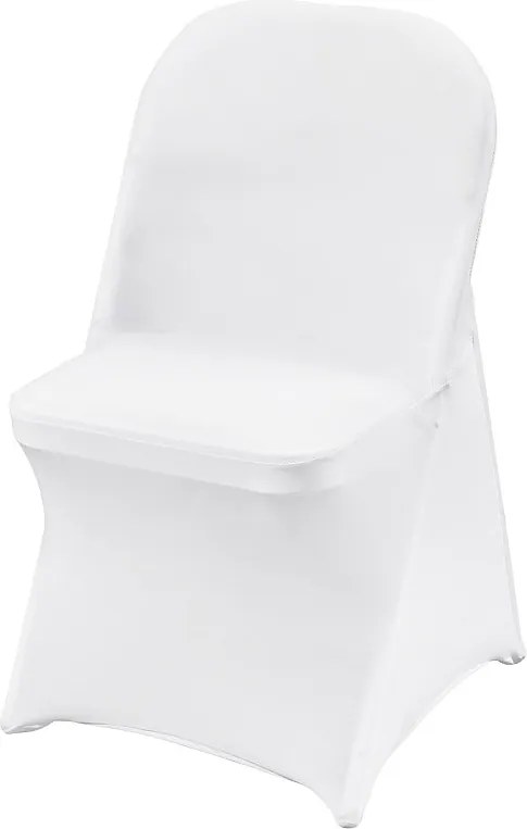 Białe Pokrowce na Krzesła Składane z Elastanu SucceBuy dla Wesela i Jadalni, Zestaw 100 sztuk