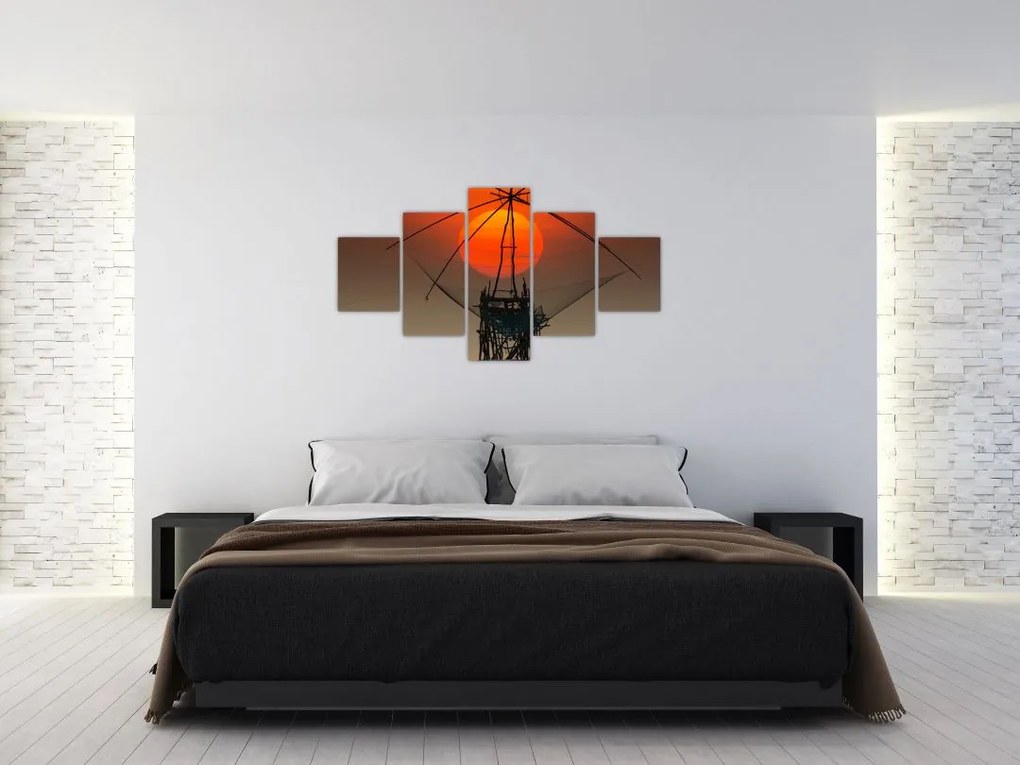 Obraz - Wschód słońca, jezioro Pakpra (125x70 cm)