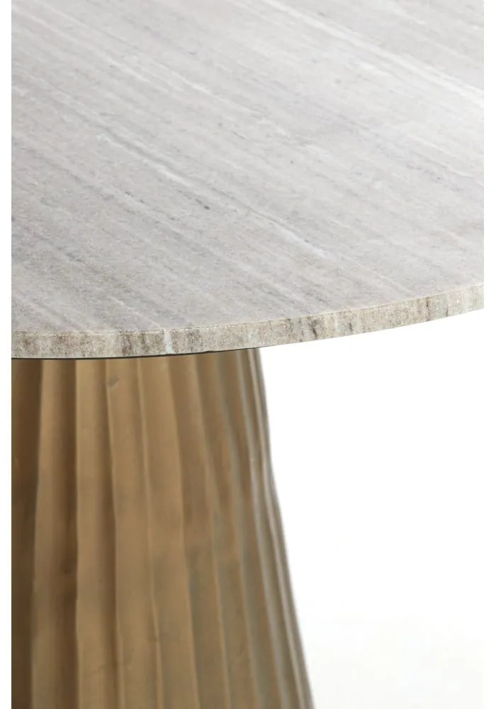 Okrągły stół w kolorze brązu z blatem w dekorze marmuru ø 100 cm Rianne – Light & Living