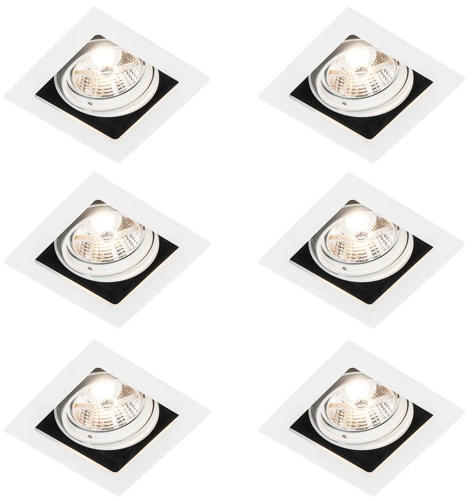 Zestaw 6 Oprawa do wbudowania biała regulowana - Artemis 70