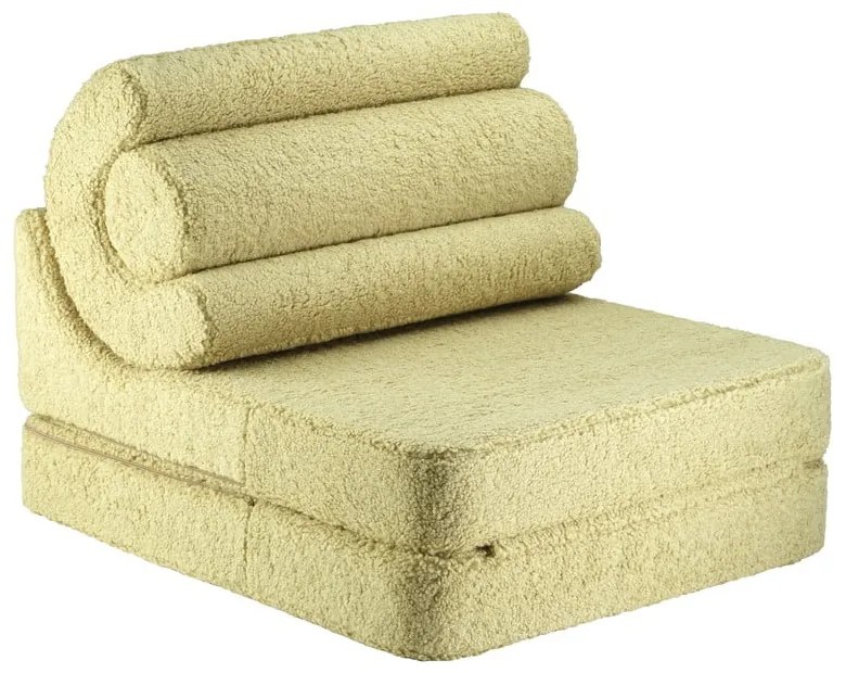 Zielony fotel dziecięcy z materiału bouclé Flipster – Wigiwama