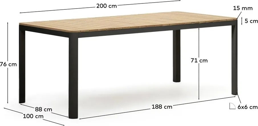 Stół ogrodowy 100x200 cm Bona – Kave Home