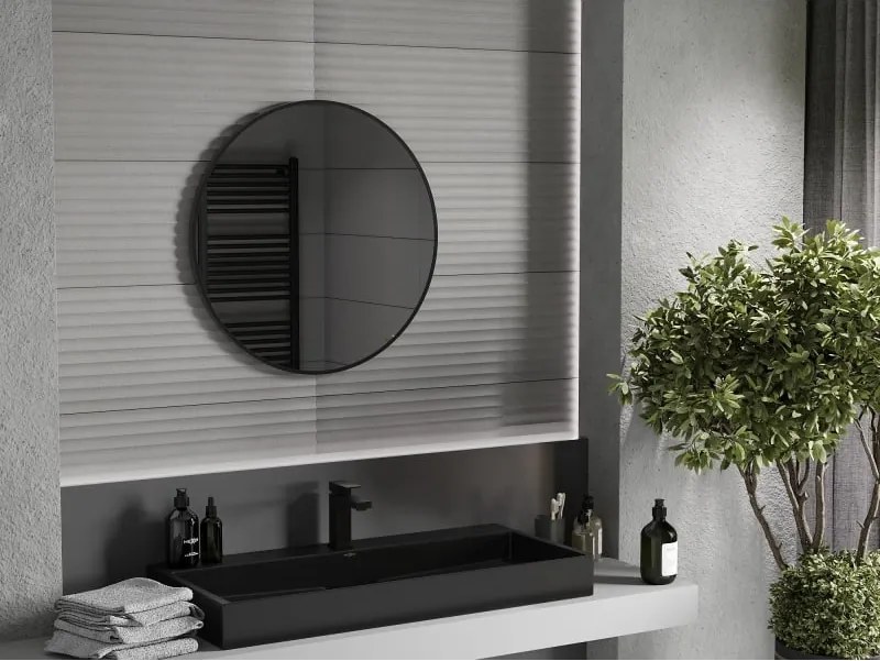 Mexen Loft lustro łazienkowe okragłe 70 cm, rama czarna - 9850-070-070-000-70