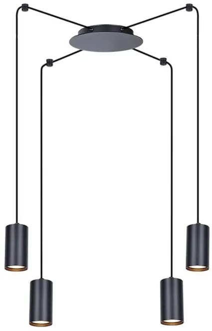 Industrialna czarna lampa wisząca pająk - S781-Rixton