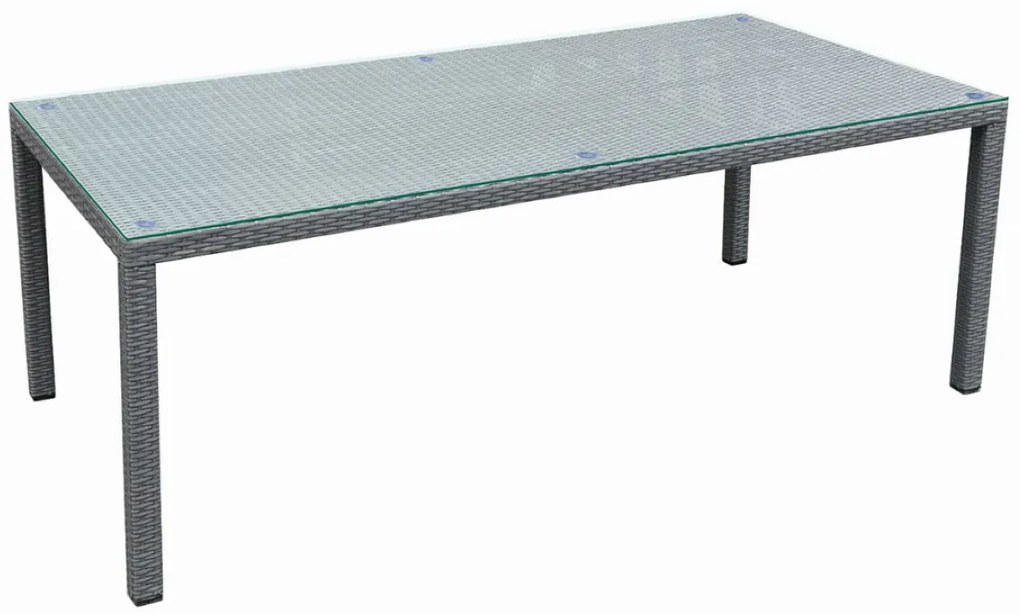 Stół ogrodowy z szarego technorattanu 200 x 100 cm