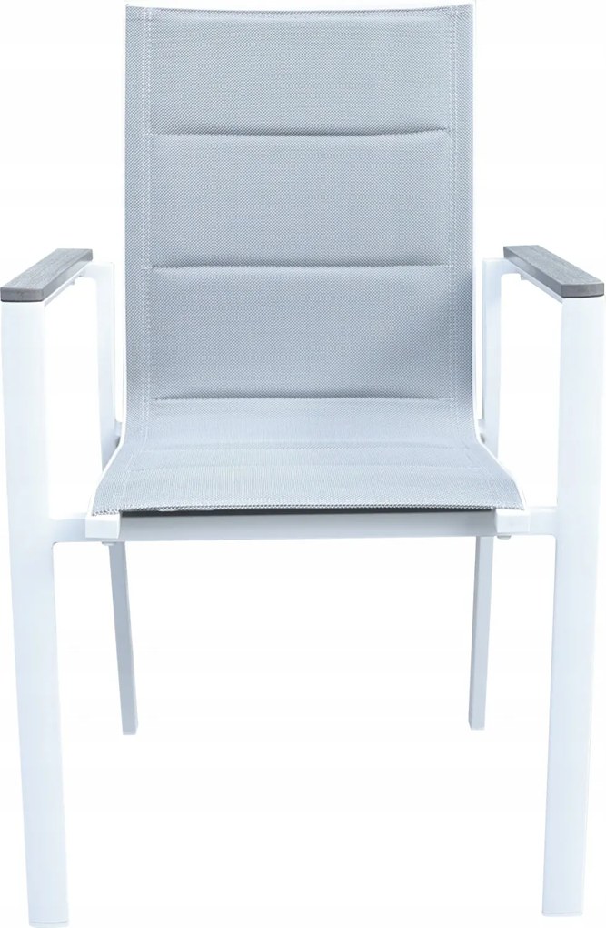 3587W-WH Krzesło Ogrodowe Aluminiowe Białe 56x65x88 cm Komfortowe Wytrzymałe Pianka