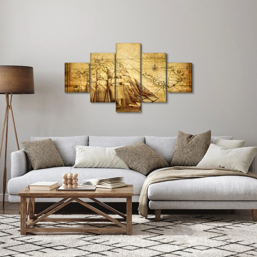 Obraz - Stara mapa (125x70 cm)