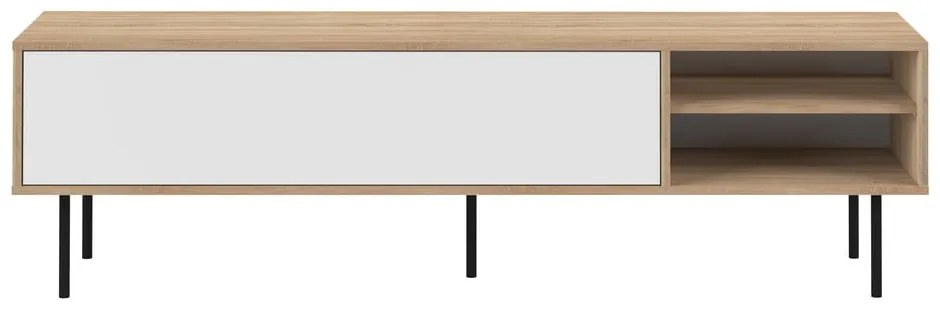 Biała szafka pod TV w dekorze dębu 165x40 cm Ampère – TemaHome
