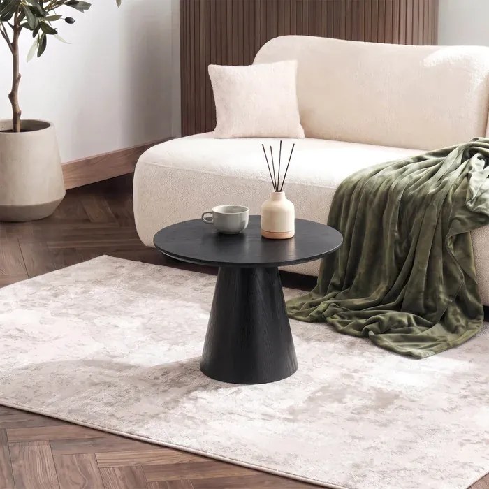 Stolik Kawowy CASSANDER 60 cm Czarny Nowoczesny