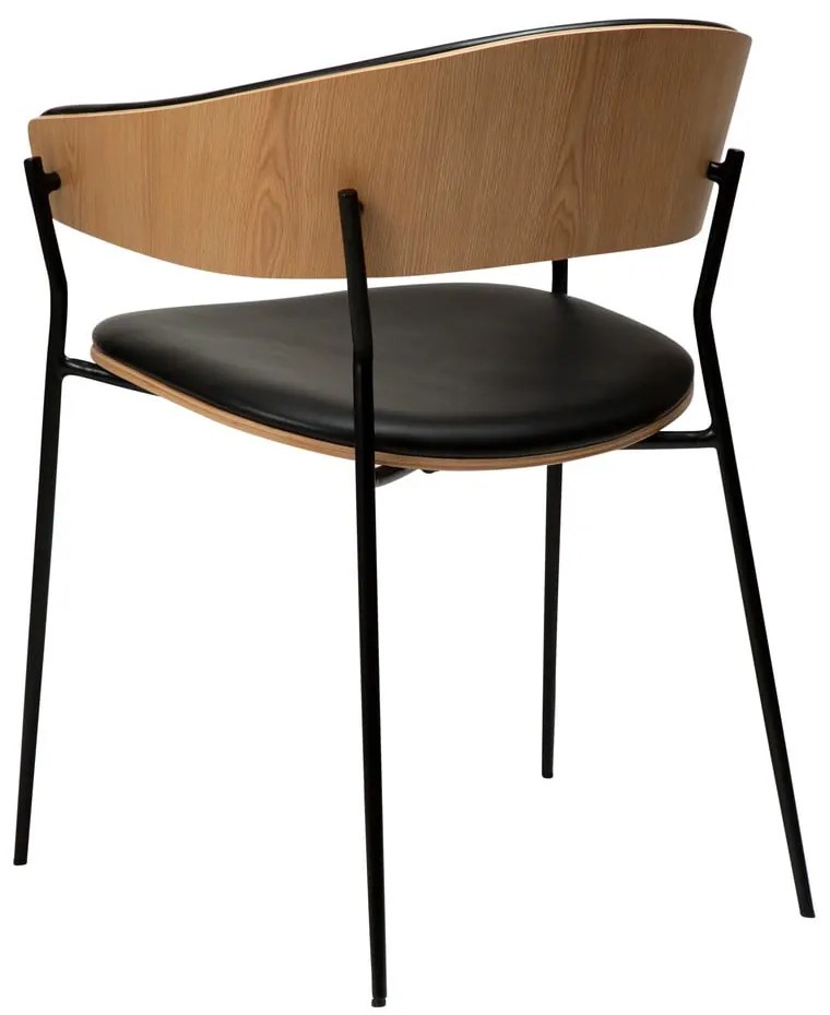 Czarny/w jasnym naturalnym kolorze fotel jadalniany z podłokietnikami Crib – DAN-FORM Denmark