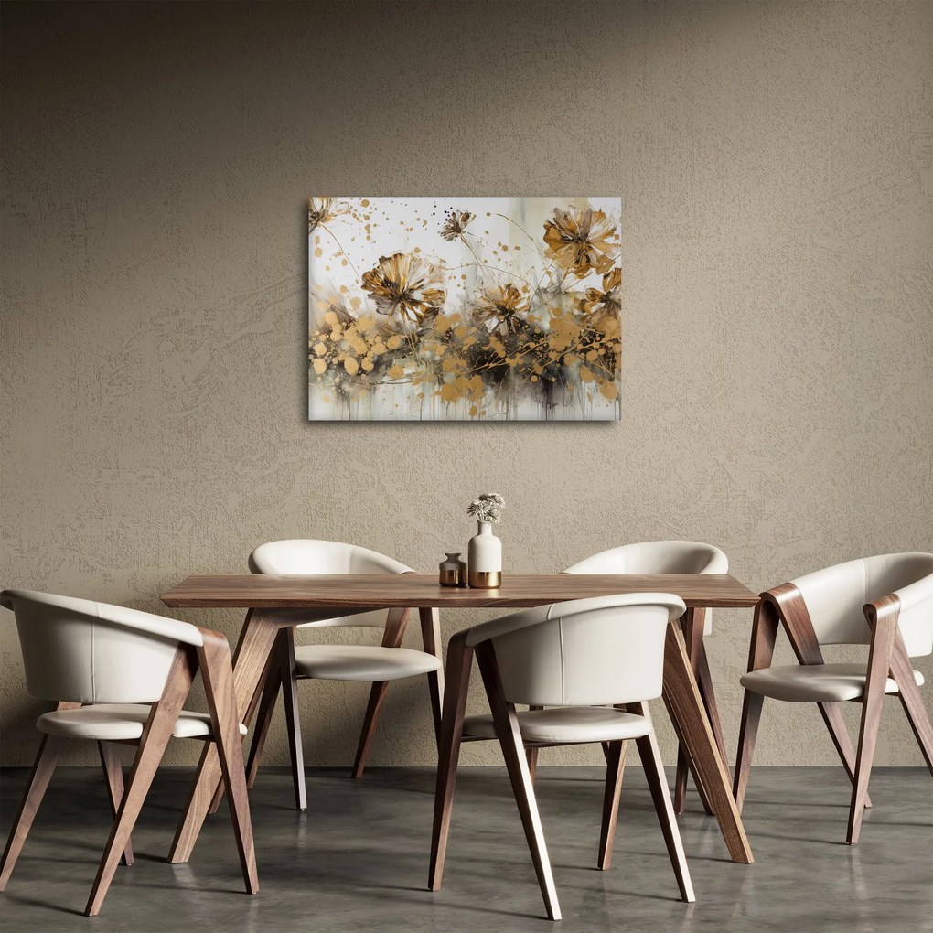 Obraz - Abstrakcyjny kwiatowy obraz (70x50 cm)