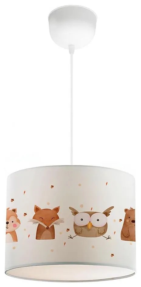 Żyrandol dziecięcy CANDY 1xE27/40W/230V biały/brązowy