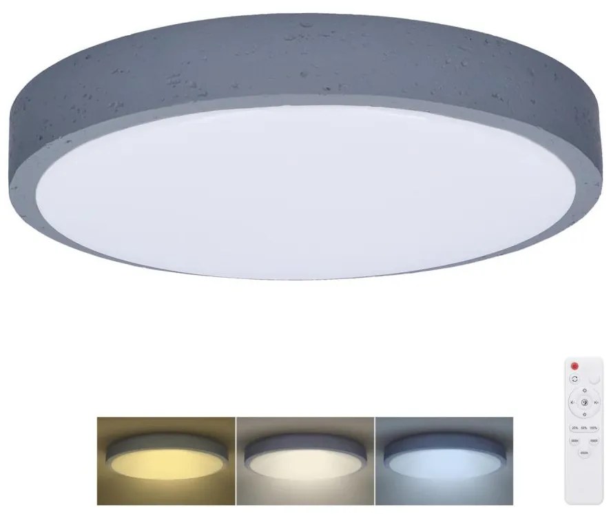 Solight WO8001 - Oświetlenie ściemnialne LED GREY LED/48W/230V 3000-6500K śr. 38 cm + pilot