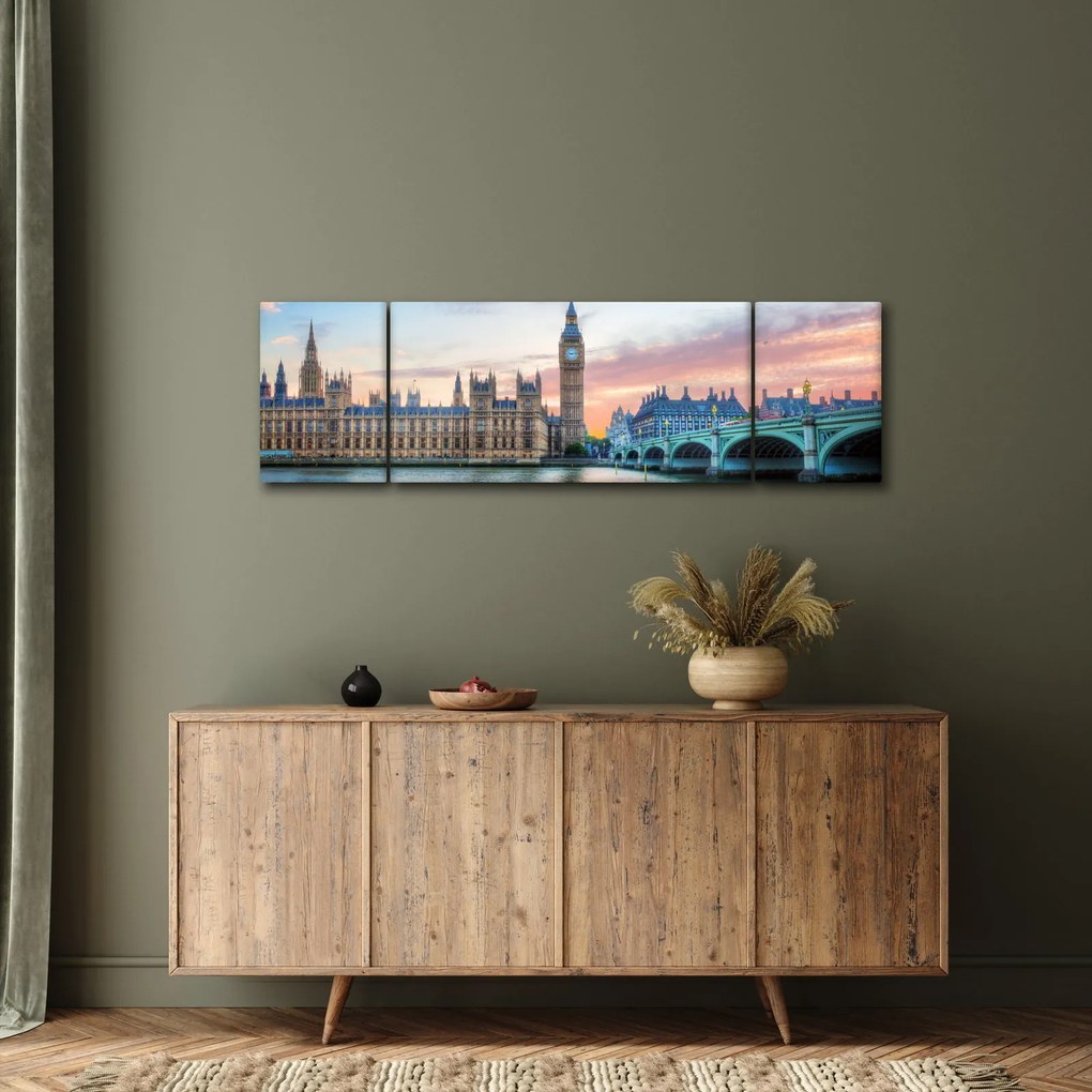 Obraz - Londyn w pastelowych kolorach (170x50 cm)