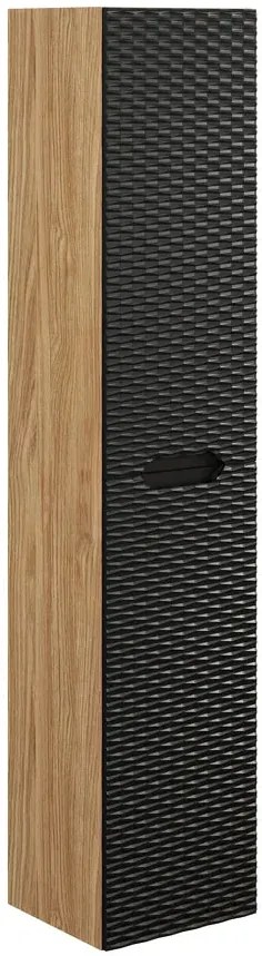 Czarny słupek łazienkowy z frontem 3D R6-E65