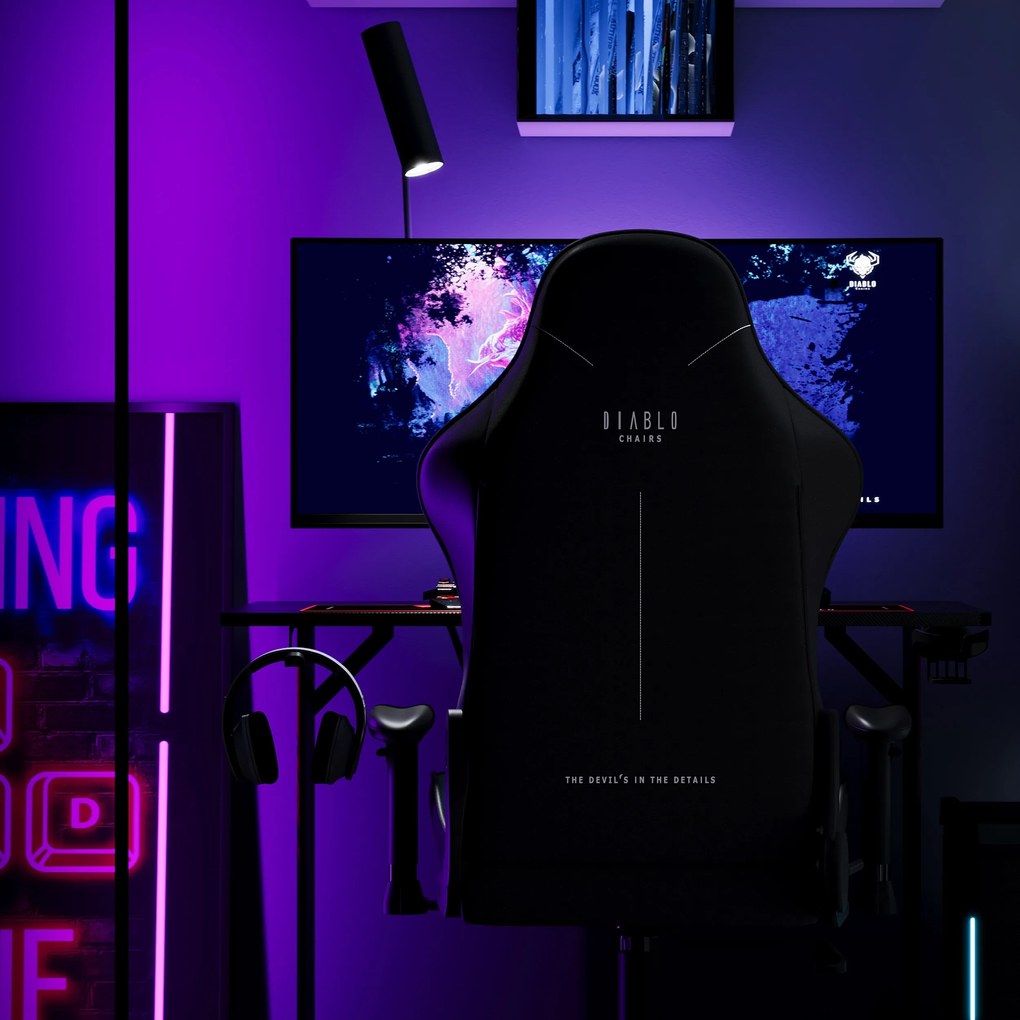 Fotel gamingowy materiałowy granatowy: Diablo X-Starter