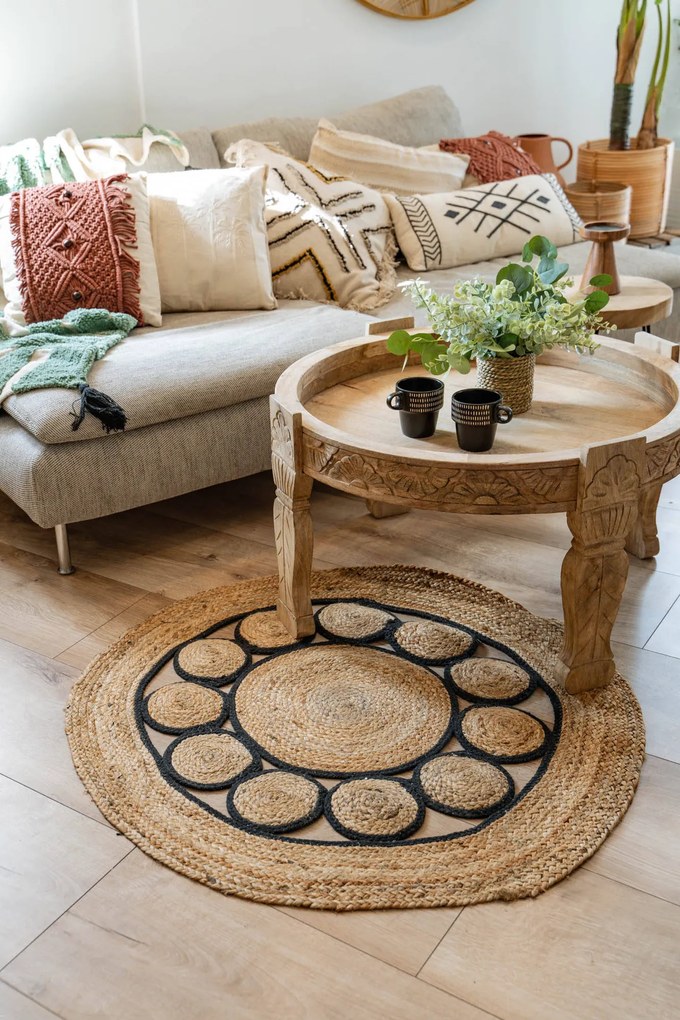 Drewniany stolik kawowy, Ø 74 cm