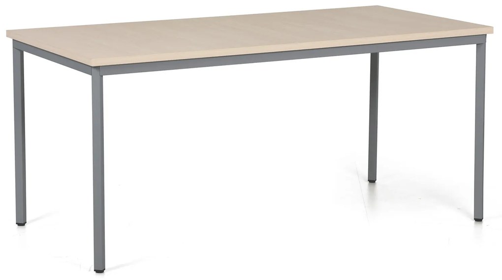 Stół do jadalni TRIVIA, ciemnoszara konstrukcja, 1600 x 800 mm, brzoza