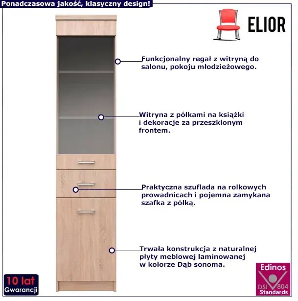 Wysoka witryna dąb sonoma T9-H24