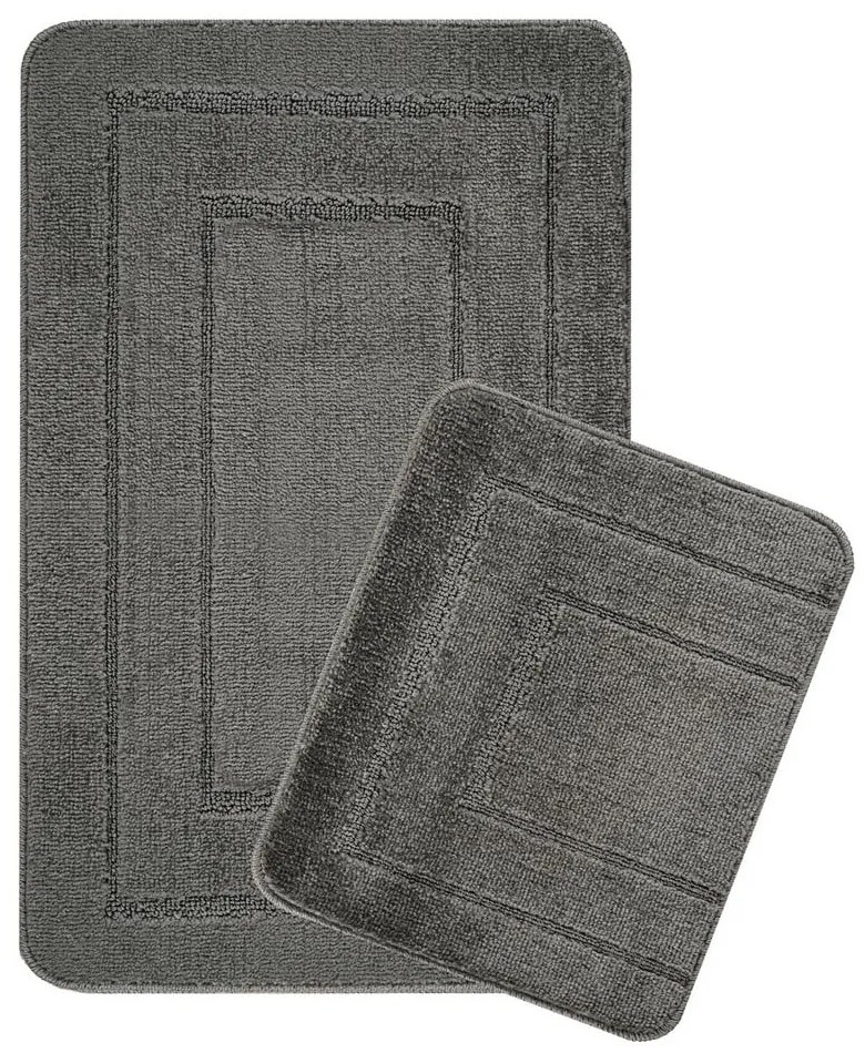 Antracytowe dywaniki łazienkowe zestaw 2 szt. 50x80 cm Cerceve – Foutastic